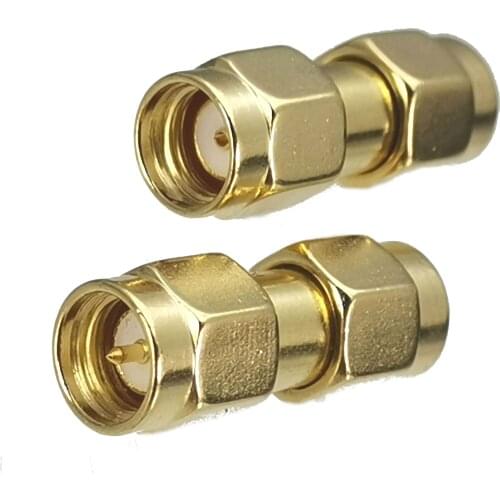 10pcs Connector Adapter SMA Male Plug to RP-SMA Male Jack RF Coaxial Converter Straight New Brass
