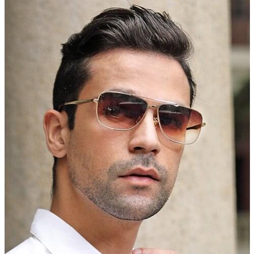 2021 New Style Square Sunglasses For Men Vintage Luxury Brown Glasses Fashion Classic Sunglasses Women Lentes De Sol Hombre Bril