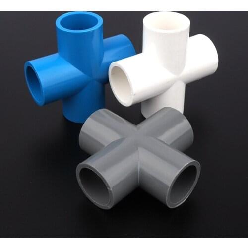 25pcs/lot 25mm PVC Cross Joints Irrigation Fittings Garden Water Connectors Aquarium Tank Fountain Water Supply Pipe Adapter