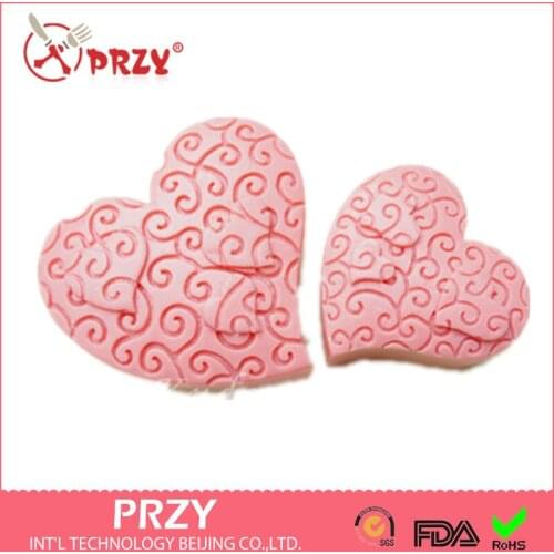 3D Soap Mold Cake Decorating Tools Manual Wave Pattern Soap Mold Silica Gel Heart Modelling Silicone Moulds Silicone Rubber PRZY
