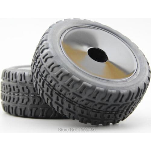 4pcs 1/10 Buggy Off Road Tire Tyre Front&Rear Dish Black Wheel Rim Fit for 1:10 4WD Buggy Car 1/10 Tire 25026+27009