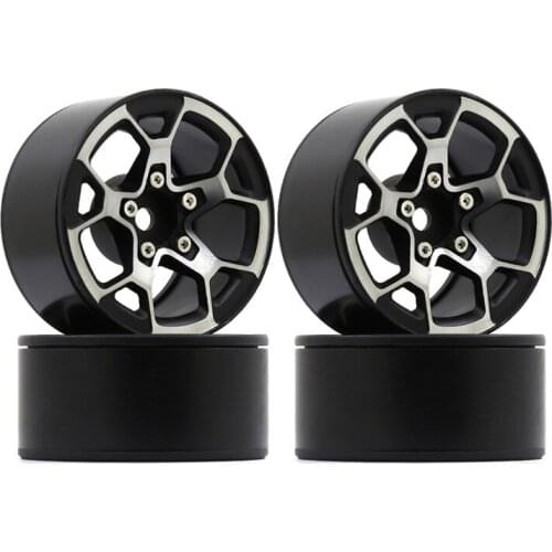 4PCS 80g/pcs Heavy RC Rock Crawler Metal 1.9" BEADLOCK Wheel Rim for 1/10 Axial SCX10 90046 90047 D90