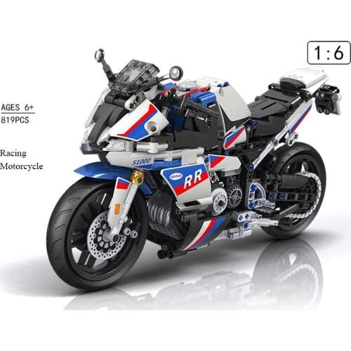 819pcs Famous Technical Race Track Motorcycle Building Block MOC Racing Moto Assemblage Bricks DIY Toy For Children Holiday Gift