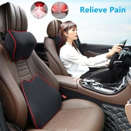 Car Headrest Pillow Neck Pillow Memory Lumbar Support Cotton Breathable Neck Rest Headrest Cushion Seat Pillow Travel pillow