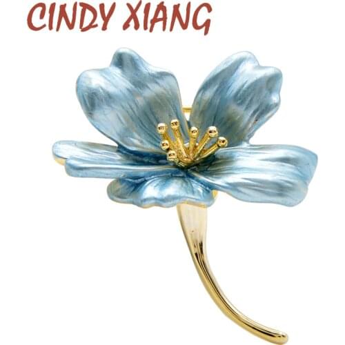CINDY XIANG Enamel Small Flower Brooches For Women Copper Brooch Pin Vivid Cute Collar Badges 3 Colors Available High Quality