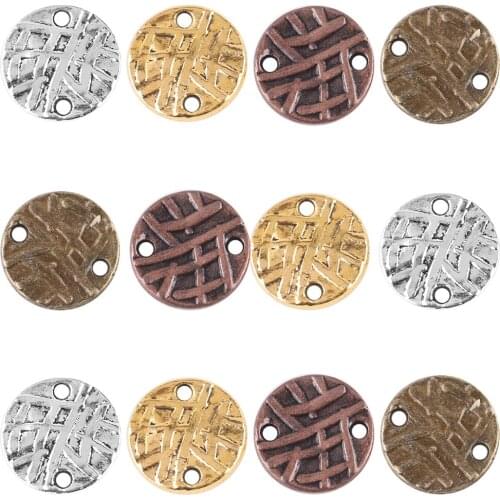 Zinc Alloy Beads For Jewelry Making 30pcs Pitted Round Metal Pendants Sets Hoop Earrings Necklaces Charms DIY Craft Accessories