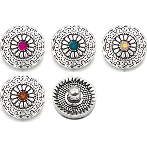 Flower w421 3D 18mm 20mm metal snap button for Bracelet Necklace Interchangeable Jewelry Women accessorie findings
