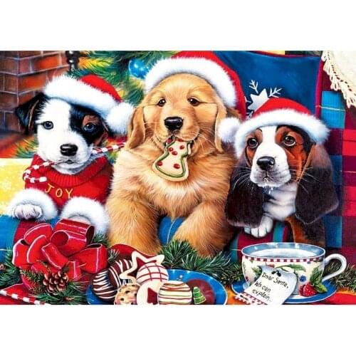 Gatyztory Frame Christmas DIY Painting By Numbers Animals Handpainted Oil Painting Artwork Canvas Colouring Gift