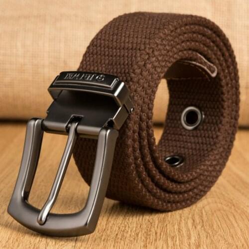 Canvas Military Tactical Belt Man Alloy Pin Buckle Stripe Casual Jeans Belts Women High Quality Outdoor Belts