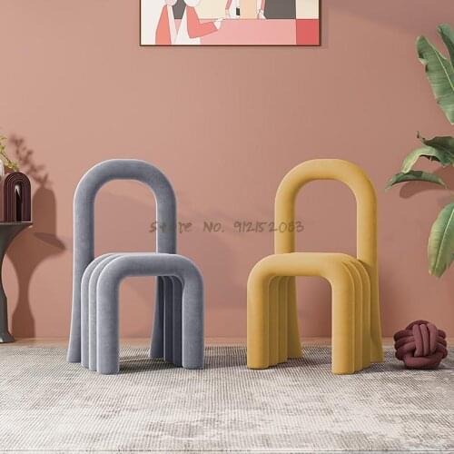 Ins net red comb makeup photo chair desk nordic backrest simple dining stool home designer clothing store