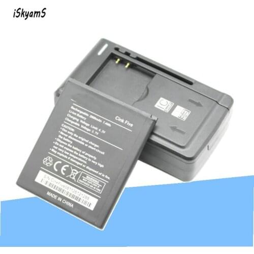 ISkyamS 1x 2000mAh High Quality Mobile Phone Replacement Li-ion Battery +Universal Charger for Wiko Cink Five Batteries