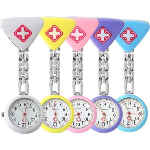 Clip Nurse Doctor Fob Pocket Quartz Watch Red Cross Brooch Nurses Watch Fob Hanging Medical reloj de bolsillo