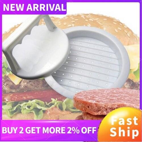Round Shape Hamburger Press Food-Grade Plastic Hamburger Meat Beef Grill Burger Press Patty Maker Mold Mould Kitchen DIY