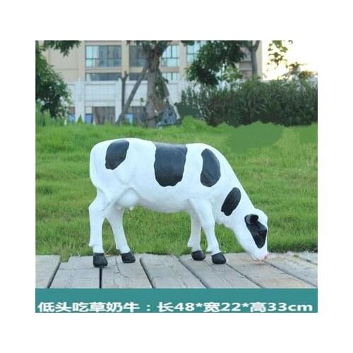 Left cow right farm Cow cattle ornaments outdoor garden landscape resin sculpture animal model beef house decoration props