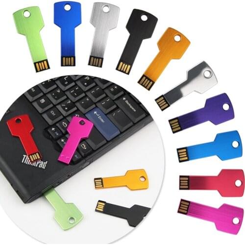 Key Pen-Drive Mini Flash Metal USB Flash-Drive 2.0 128MB 16GB 32GB 64GB 512MB Memory Stick Storage Disk 10pcs-Free-Custom-Logo