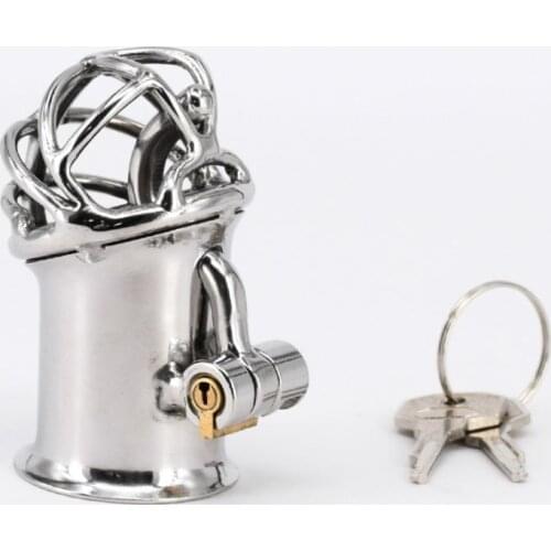 Extreme Confinement Chastity Cage Penis Piercing Stainless Steel PA Lock Chastity Device Male Cock Cage Sex Toys For Men