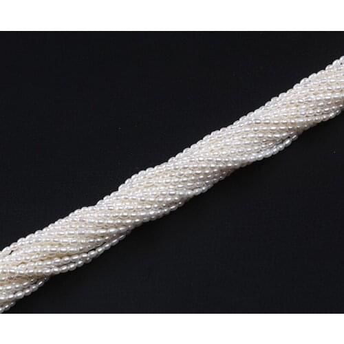 2.5-3mm White Color Rice Shape Natural Freshwater Pearl String For DIY Jewelry