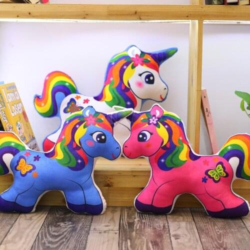New Soft And Cute 3D Rainbow Series Unicorn Toy Plush Toy Animal Horse Child Toy Doll Birthday Gift 40-70CM