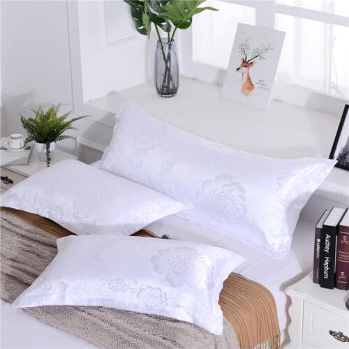 2021 new style D25-double pillowcase-simulation silk jacquard (pure color jacquard) double pillowcase 120*45cm Oriental Beauty