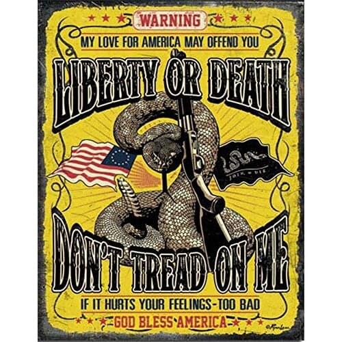 Desperate Enterprises Don't Tread On Me Warning Tin Sign, 12.5" W x 8" H