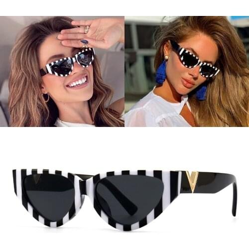 JackJad 2021 Fashion Cool Cat Eye Style Retro Zebra Sunglasses Women ins Vintage Classic Brand Design Sun Glasses Shades 2A238