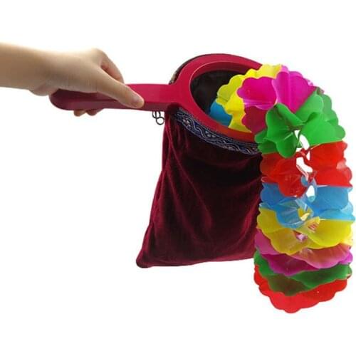 Repeat Zipper Change Bag With Small Pull Flower (Double Layer) Magic Tricks Appear Vanish Magia Close Up Stage Gimmick Prop Fun