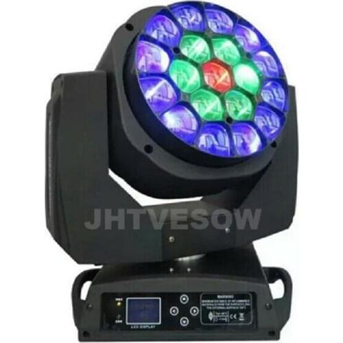 Led zoom moving head lighting beam wash led moving heads 19x15w dmx bee eyes professional stage bee beam lights pixel control