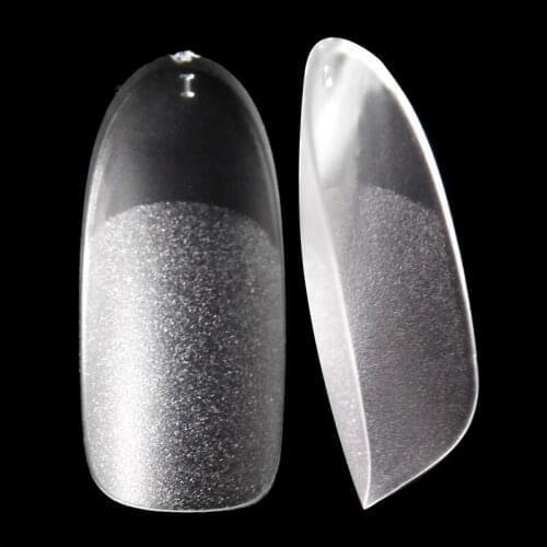 UV gel Fake nail tips Oval Matte inside and surface thin fingernail tips Acrylic clear Frech style