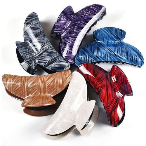 Hairpins Acrylic Silver Thread Cross Striped Large Hair Claw Clips for Women Crab Barrettes Ladies Accessoire Cheveux 2021