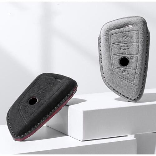 Suede Leather Car Key Case Cover For Bmw F20 G20 G30 X1 X3 X4 X5 G05 X6 Accessories Car-Styling Holder Shell Keychain Protection