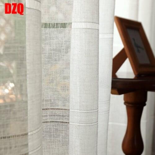 Cotton Linen Hollow Tulle Curtains for Bedroom Window Curtain for Living Room Sheer Curtains Blinds Custom Made Drapes Curtains