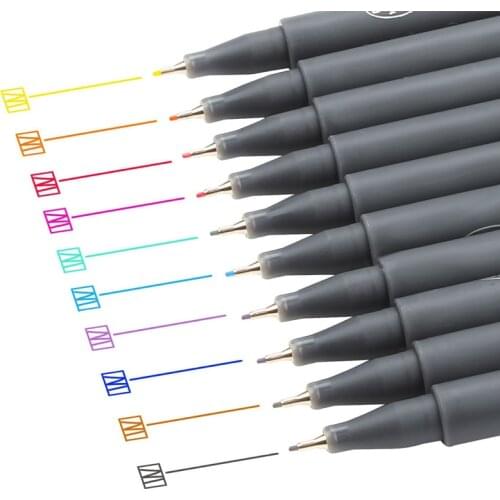 10 Colors Bullet Journal Supplies Fineliner Set 0.38mm Liner Pens Sketch Marker Pen Drawing Pen Dessin Tiralineas Tekenen