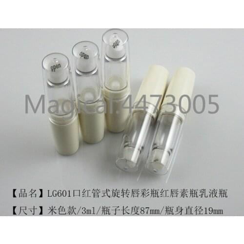 10/30/50pcs 3ml Empty Beige Makeup DIY Rotating Pen Lipstick Tube Rotary Lip Gloss Bottle Red Lip Lotion Refillable Bottle