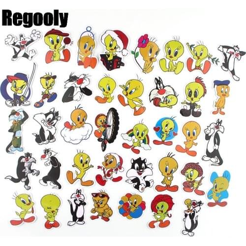 38pcs I Tawt I Taw a Puddy Tat Cartoon Children Stickers Skateboard Suitcase Girls Waterproof scrapbooking Kids Graffiti Toys