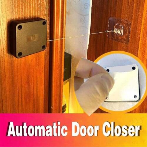 5pcs Door Closer Punch-Free Automatic Sensor Door Closers Suitable For All Doors High Efficient Hole-free Furniture Essentials