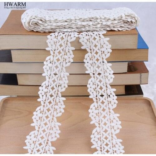 African lace fabric 2019 high quality lace wedding decoration trim DIY 2yard Water-soluble milk silk embroidery lace wide laces