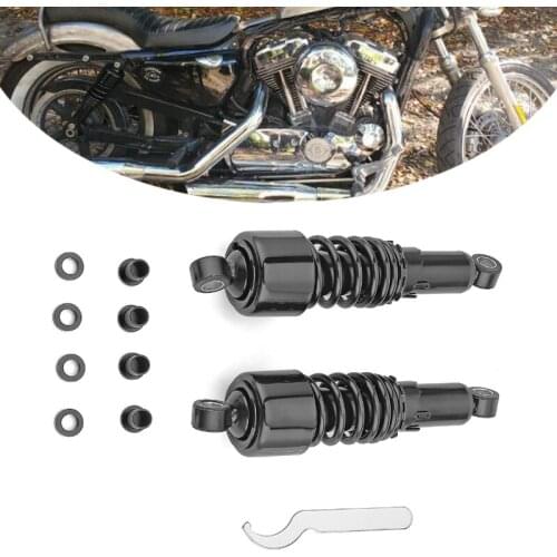 Motorcycle Accessories 10.5 In Rear Shocks Lowering Kit Powder Coated Black Preload Adjustable For Harley Dyna 1991-2017