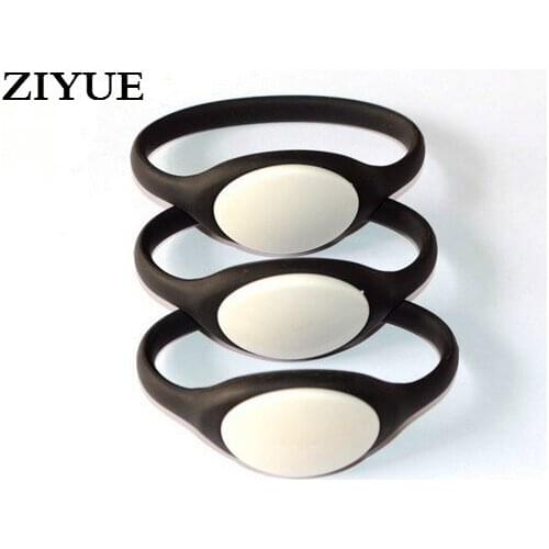 Free shipping 5 pcs/lot Waterproof 13.56MHz bracelet silicone wristband wrist band and FM1108 IC card chip M1 card
