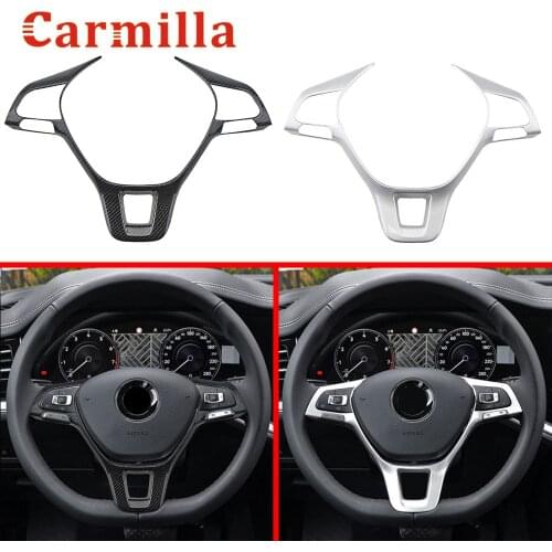Carmilla ABS Car Steering Wheel Cover Trim for Volkswagen VW Tiguan MK2 Allspace 2017 - 2021 Accessories Steering Wheel Sequins