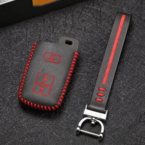 3 buttons car key case cover for Toyota Avalon Camry RAV4 genuine leather remote key chain