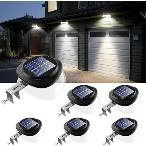 Yohencin 6 Pack White 9 LED 100 LM Decorative Fence Light Waterproof Solar Wall Light for Patio Eaves Solar Lights for Outdoors
