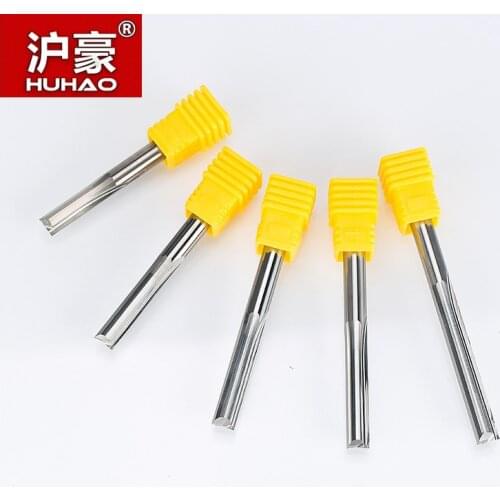 HUHAO 1pc Shank 6mm Two Flutes Straight Router Bits for Wood CNC Engraving Cutters Carbide Endmills Tools Milling Cutter