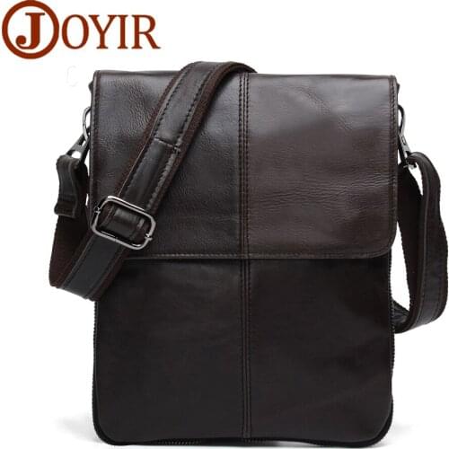 JOYIR Messenger Bag Men Leather Genuine Shoulder Crossbody Bags For Men leather Casual Designer Handbags Male Vintage Flag Bags
