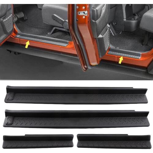 JX-LCLYL 4pcs ABS Door Sill Guard Scuff Plate Step Protector For Jeep Wrangler 07-16