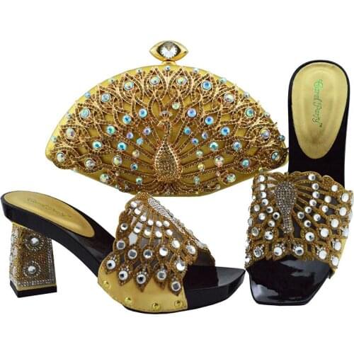 African nigerian Matching Shoes and Bags Italian In Women Wedding Party Shoes and Bag Sets Women Shoes and Bag Set Italy! QSL004