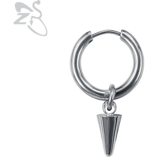 ZS Korean Fahion Earrings Korea Kpop Accessories Stainless Steel Jewelry Small Hoop Round Earrings Unisexy Trendy pendientes