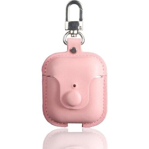 Leather Case Protective Cover with Keychain for OPPO Enco Free Case Earphones LX9B