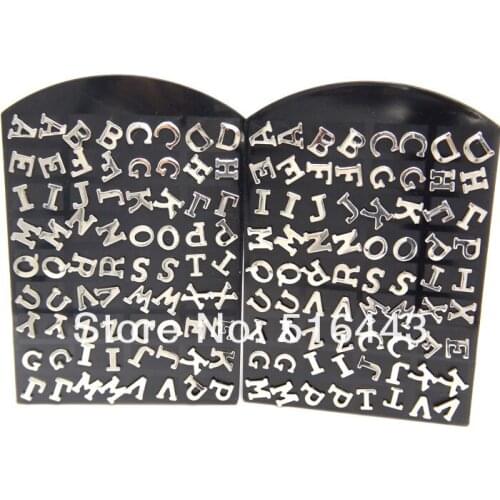 Hot Sale 216pcs 316L Fine Stainless steel Women Mens Letter Stud Earrings Wholesale Jewelry Lots A-070