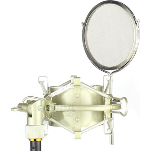 54-60mm Metal Shcok Mount Stand Microphone Spider Shockproof Mic Wind Screen Popfilter For SAMSON C01u Pro C03u CO3 C01 CL7 CL8