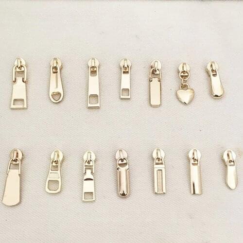 Fashion 1Pcs 3# Gold Plated Fix Zip Puller/Zipper Pull Sliders Zip Head Zipper Repair Instant Removable For DIY Sewing Craft